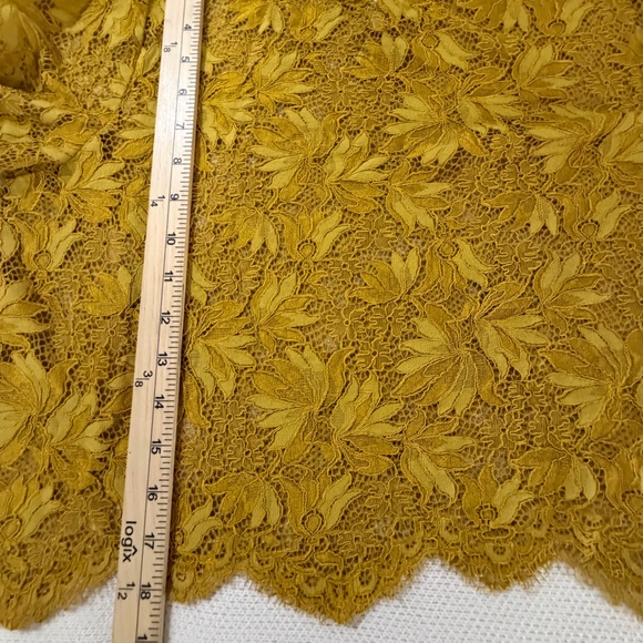 Zara Womens Mustard Lace Crop Top - Three-Quarter Sleeve Size XL - Picture 9 of 11
